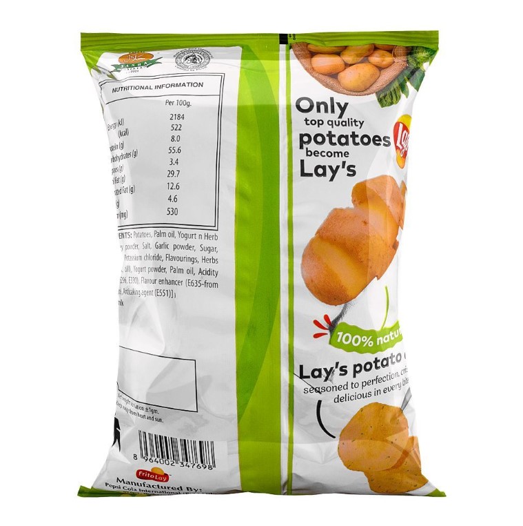 Lays Yogurt & Herb Potato Chips, 55g Rs. 60